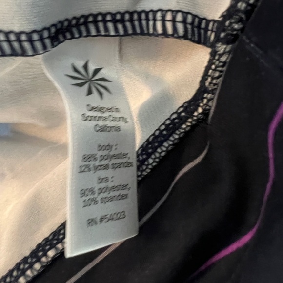 ATHLETA Blue Multistripe Tinker Athletic Bra Racerback Tank Top Shirt - Picture 5 of 8